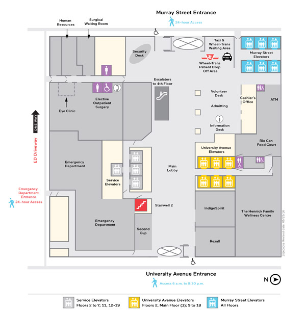 Main Floor Lobby Map — Mount Sinai Hospital Toronto