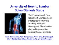 U of T Lumbar Spinal Stenosis Study