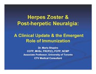 Herpes Zoster & Post-herpetic Neuralgia